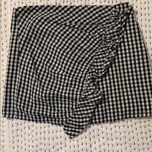 Black and White Gingham Mini Skirt